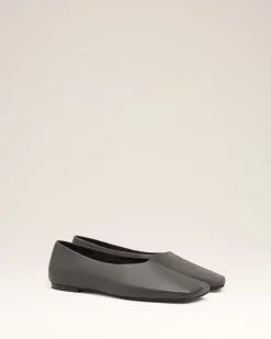Ballerines Noires Bicolores En Cuir