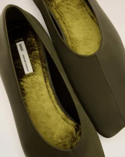 Ballerines Vertes Bicolores En Cuir