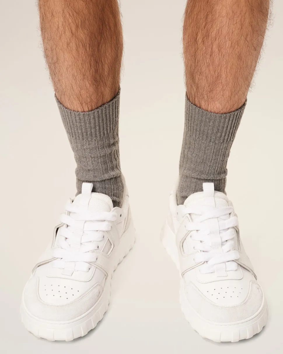 Baskets A Walk Blanches Basses En Cuir Lisse