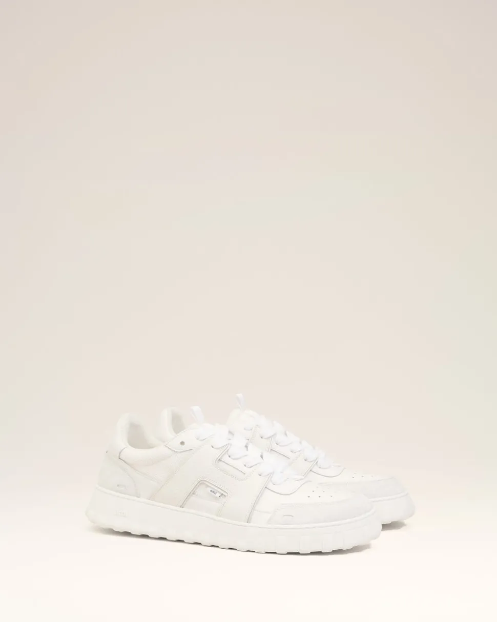 Baskets A Walk Blanches Basses En Cuir Lisse