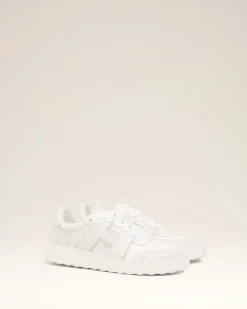 Baskets A Walk Blanches Basses En Cuir Lisse