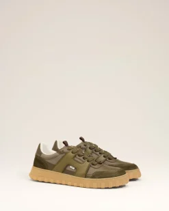 Baskets A Walk Vertes Basses En Cuir Lisse