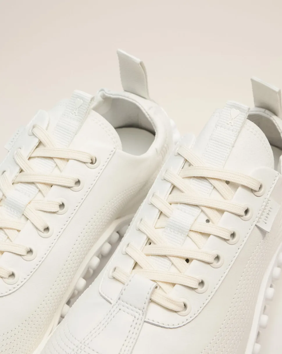 Baskets Mirage En Cuir Lisse Blanc