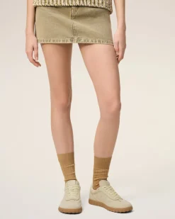 Baskets Step Basses Jaunes En Cuir