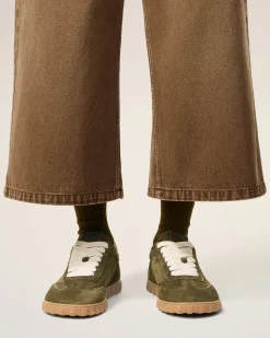 Baskets Step Vertes Basses En Cuir