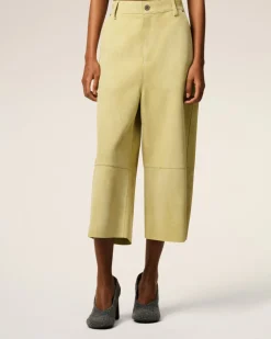 Bermuda Jaune En Cuir