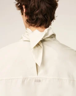 Blouse Blanche Col Bandana Manches Longues En Coton