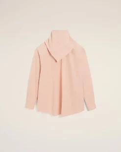 Blouse Rose Col Bandana Manches Longues En Coton