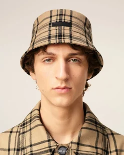 Bob Marron A Carreaux En Laine