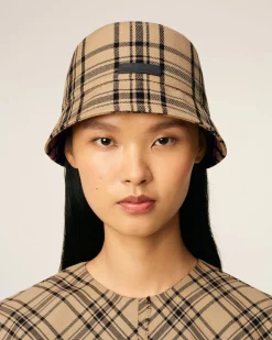 Bob Marron A Carreaux En Laine