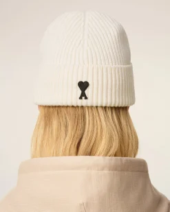 Bonnet Blanc Ami De Coeur En Laine