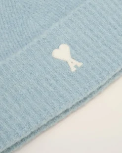 Bonnet Bleu Ami De Coeur En Alpaga Rayé