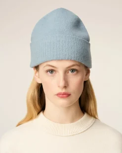 Bonnet Bleu Ami De Coeur En Alpaga Rayé