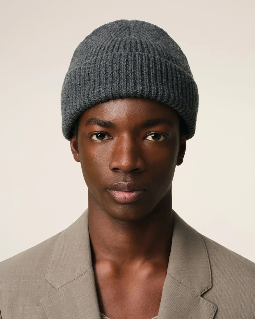 Bonnet Gris Ami De Coeur En Laine Mérinos