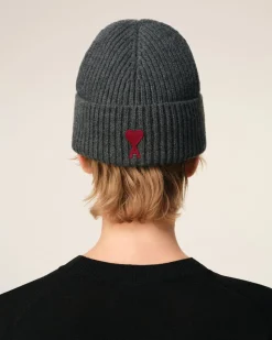 Bonnet Gris Ami De Coeur En Laine Mérinos