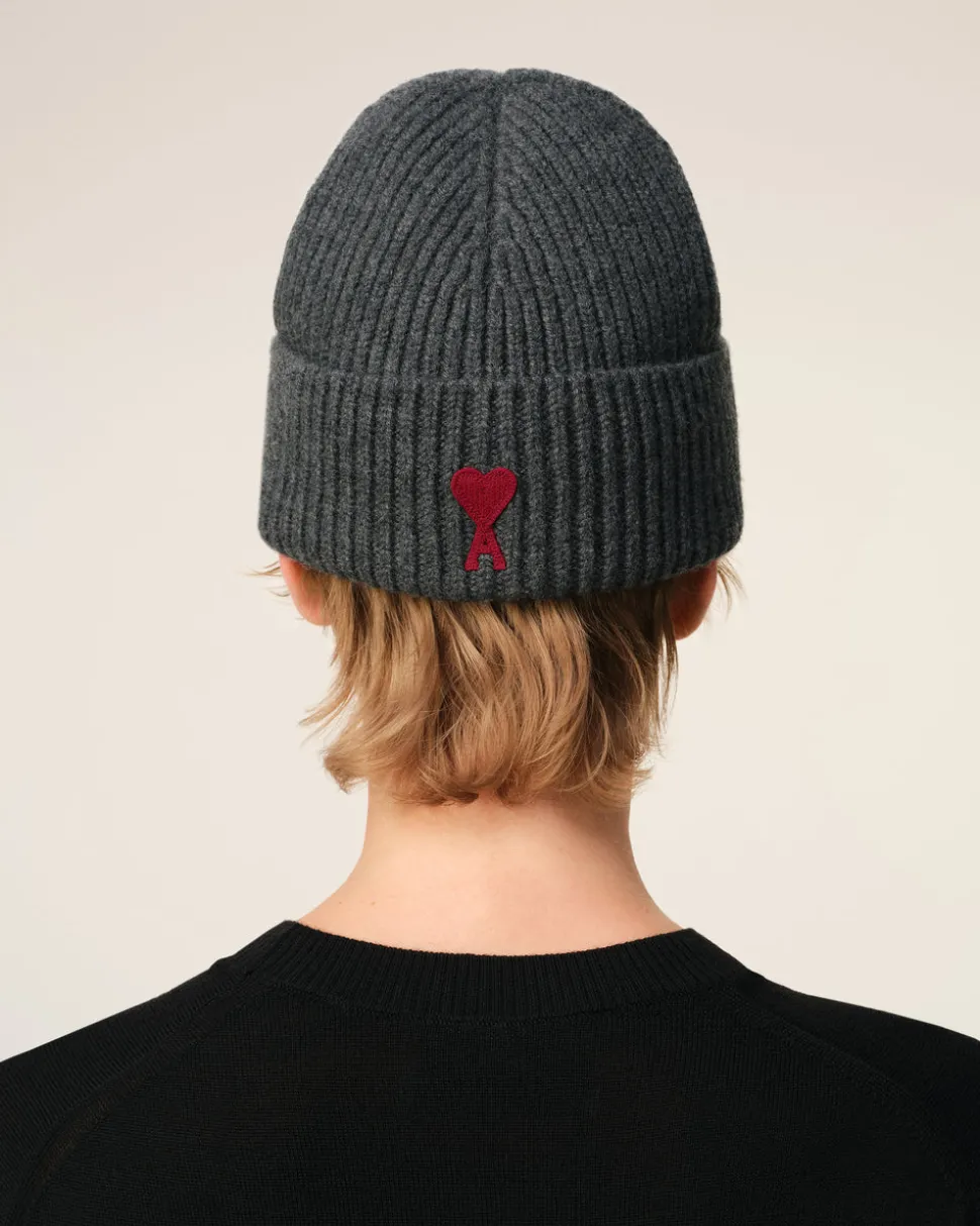 Bonnet Gris Ami De Coeur En Laine Mérinos