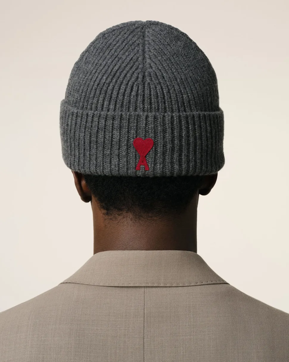 Bonnet Gris Ami De Coeur En Laine Mérinos