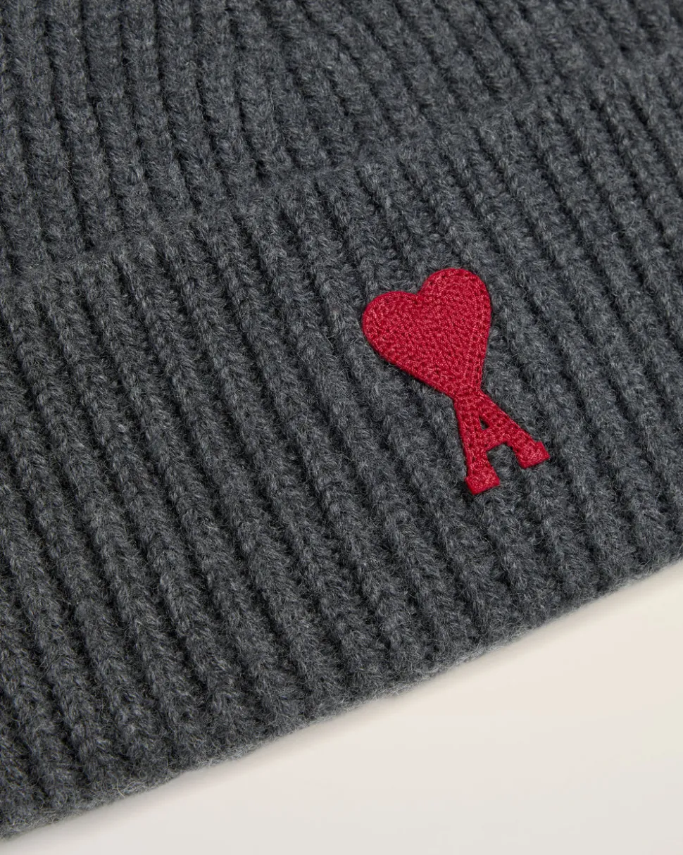 Bonnet Gris Ami De Coeur En Laine Mérinos