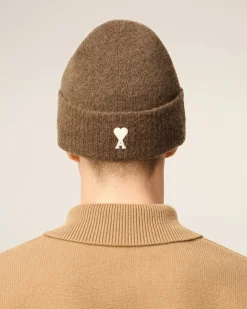 Bonnet Marron Ami De Coeur En Alpaga Rayé