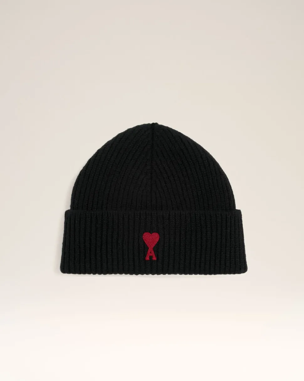 Bonnet Noir Ami De Coeur En Laine Mérinos
