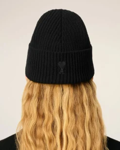 Bonnet Noir Ami De Coeur En Laine