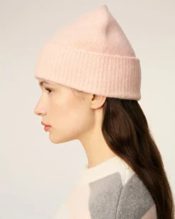 Bonnet Rose Ami De Coeur En Alpaga Rayé