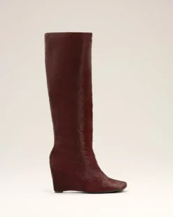Bottes Bordeaux Bicolores En Cuir