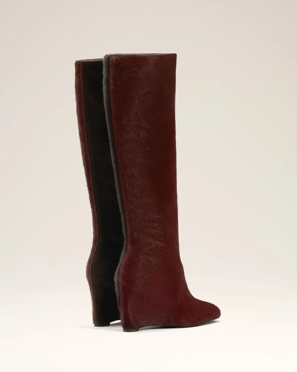 Bottes Bordeaux Bicolores En Cuir