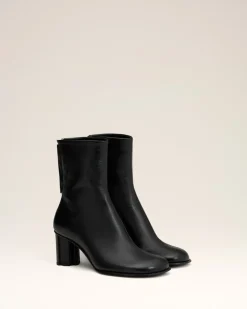 Bottes Piano Noires A Bout Anatomique En Cuir