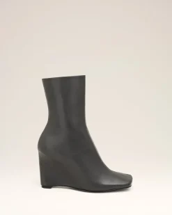 Bottines Noires Bicolores En Cuir