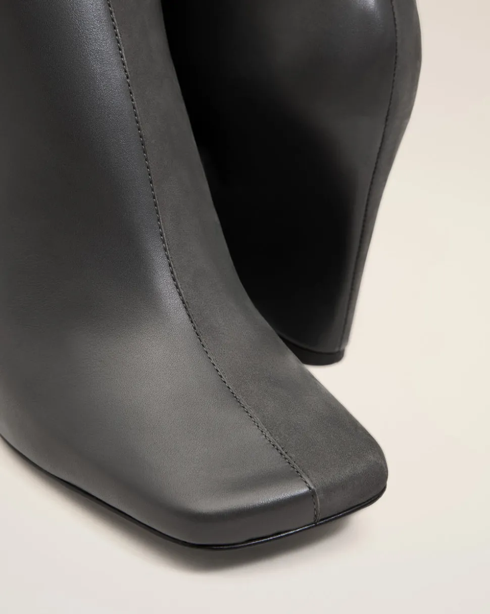 Bottines Noires Bicolores En Cuir