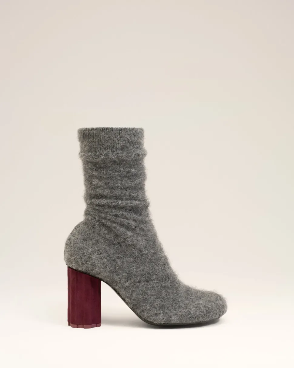 Bottines Piano Noires En Maille De Mohair