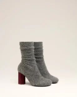 Bottines Piano Noires En Maille De Mohair