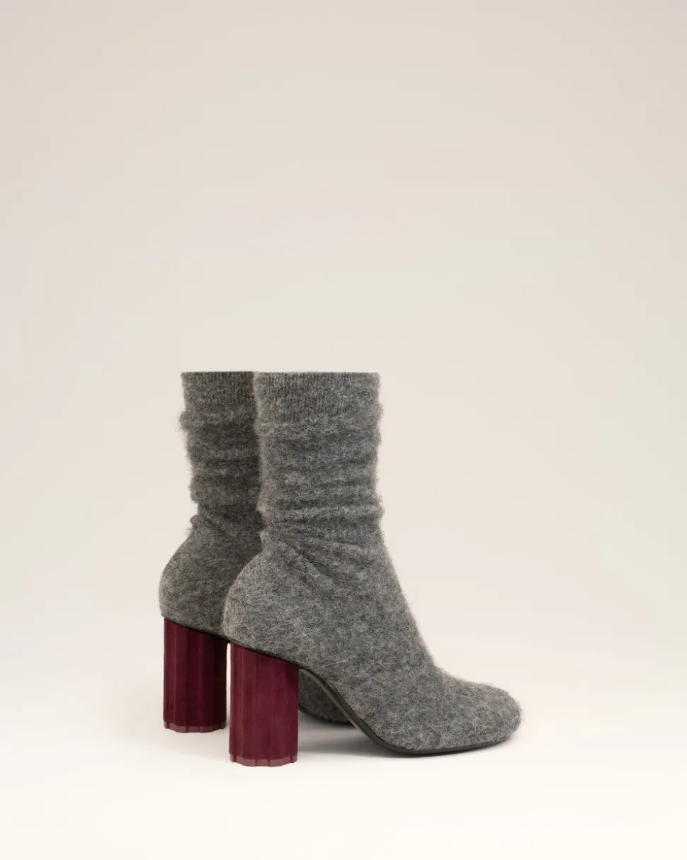 Bottines Piano Noires En Maille De Mohair