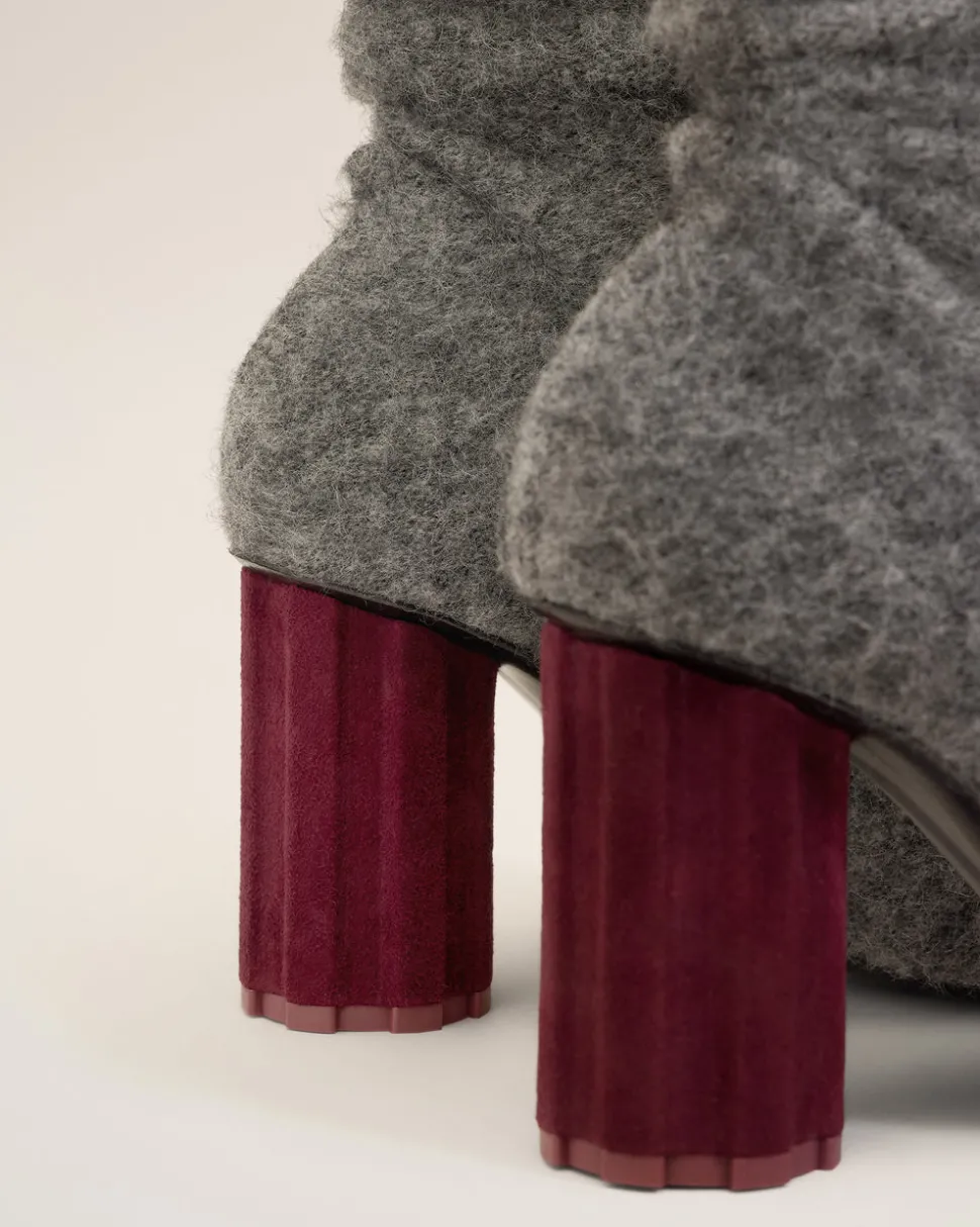 Bottines Piano Noires En Maille De Mohair