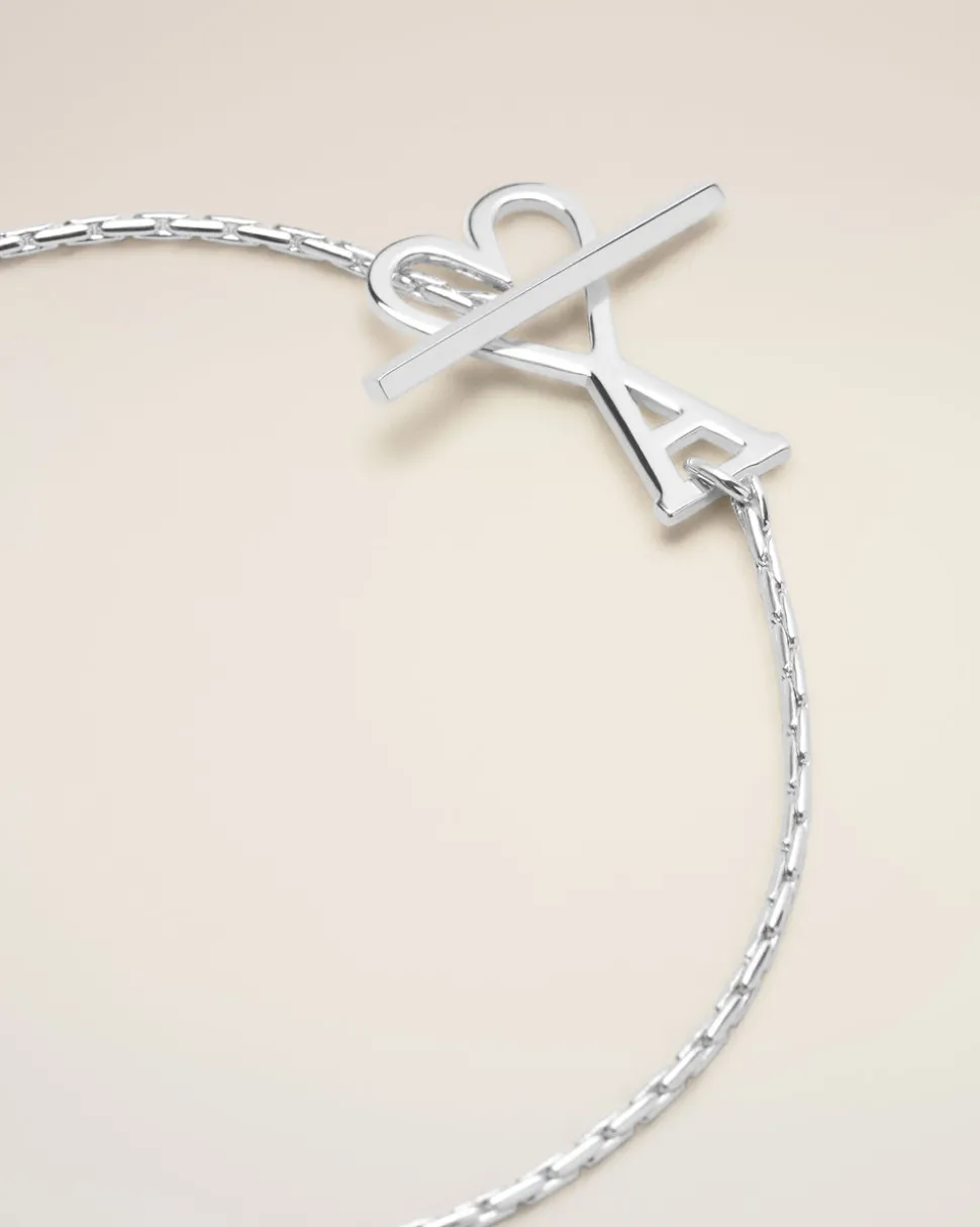 Bracelet Argenté Chaine Ami De Coeur En Laiton