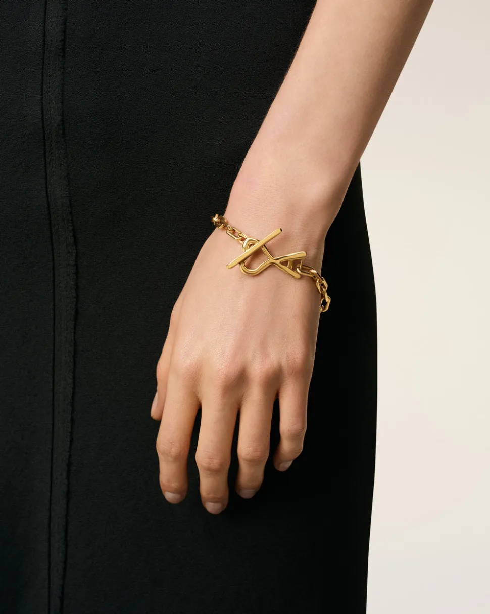 Bracelet Doré Ami De Coeur Martelé En Laiton