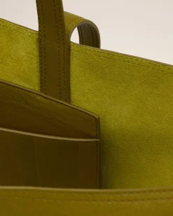 Cabas Midi Kaki En Cuir