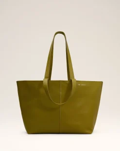 Cabas Midi Kaki En Cuir