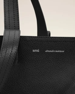 Cabas Midi Noir En Cuir