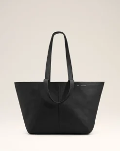 Cabas Midi Noir En Cuir