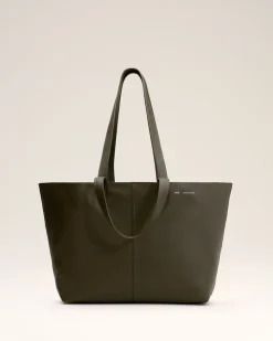 Cabas Midi Vert En Cuir