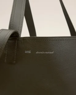 Cabas Midi Vert En Cuir