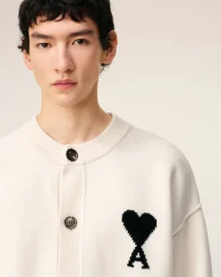 Cardigan Blanc Ami De Coeur En Laine