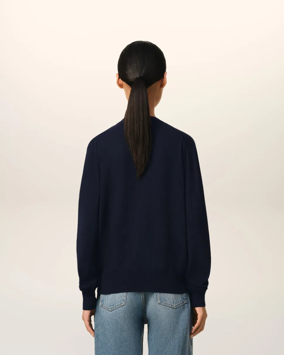 Cardigan Bleu Marine Ami de Coeur En Laine