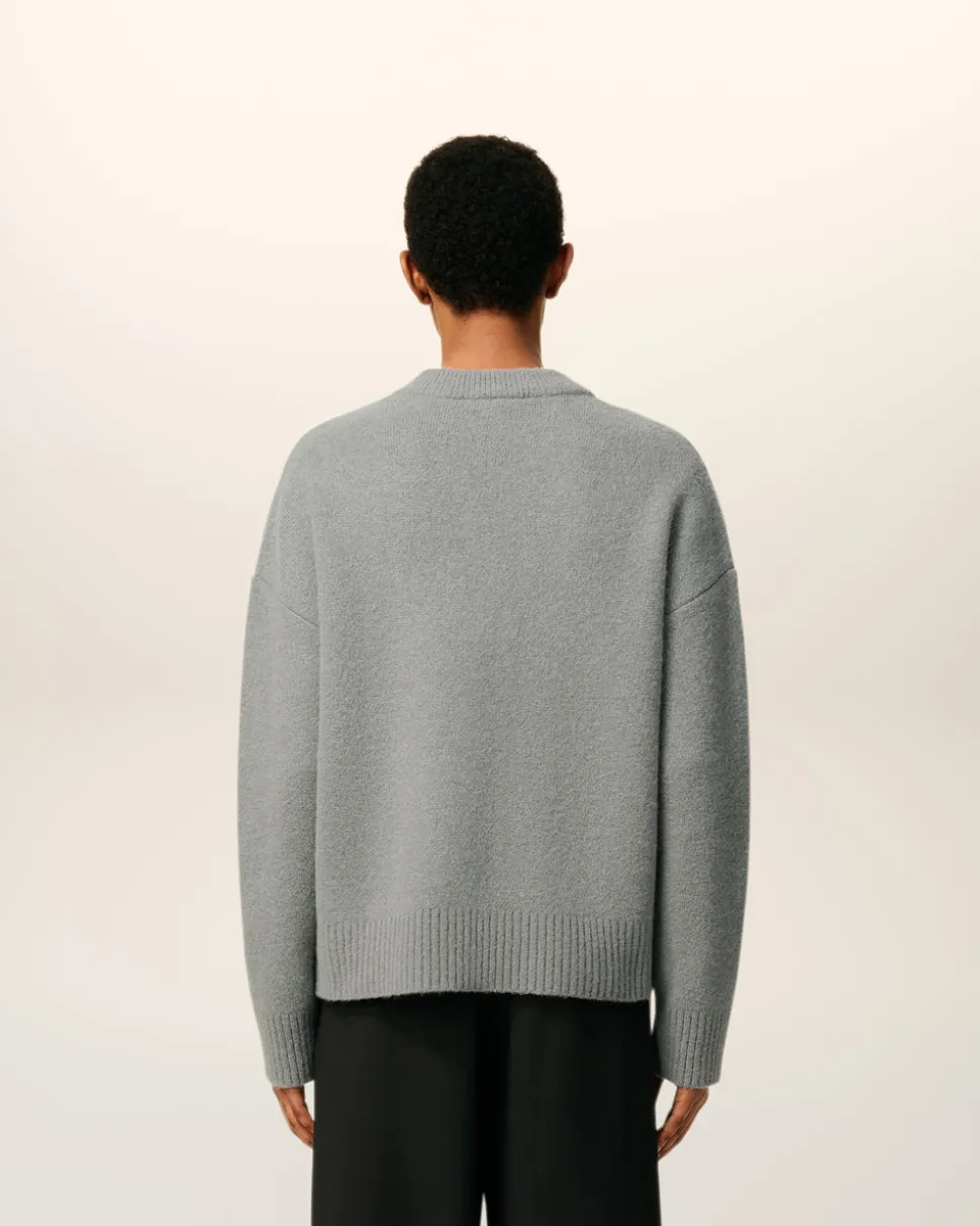 Cardigan Gris Ami De Coeur En Maille Alpaga