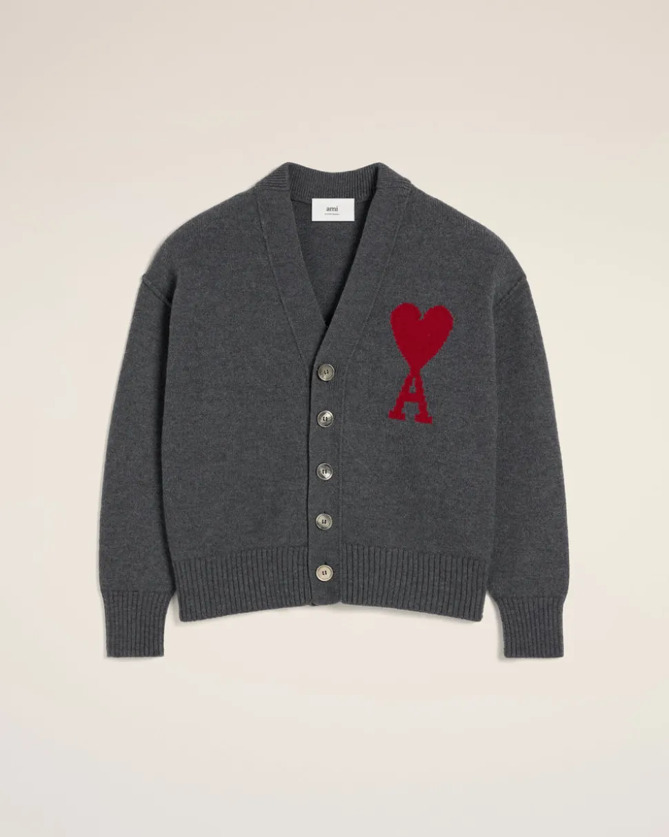 Cardigan Gris Ami de Coeur En Laine