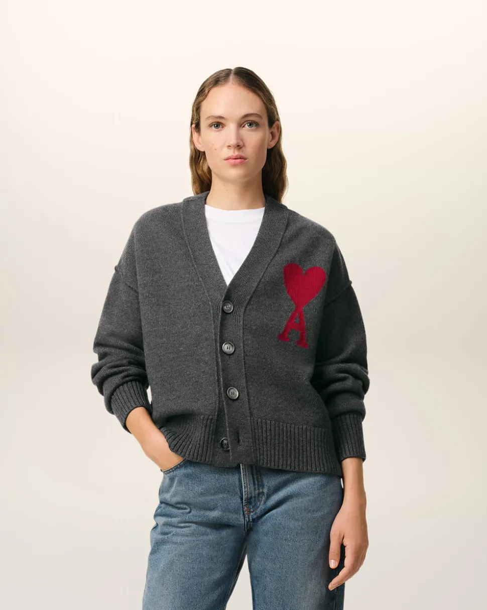 Cardigan Gris Ami de Coeur En Laine