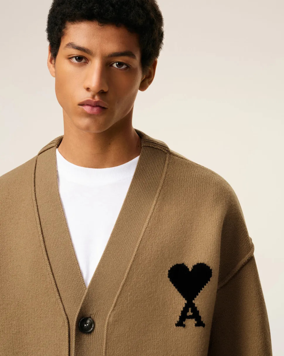 Cardigan Marron Ami De Coeur En Laine