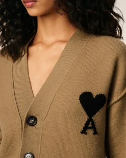 Cardigan Marron Ami De Coeur En Laine